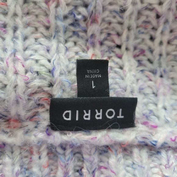 Torrid Womens Multicolor Speckled Knit V-Neck Sweater Size 1 - Picture 5 of 9